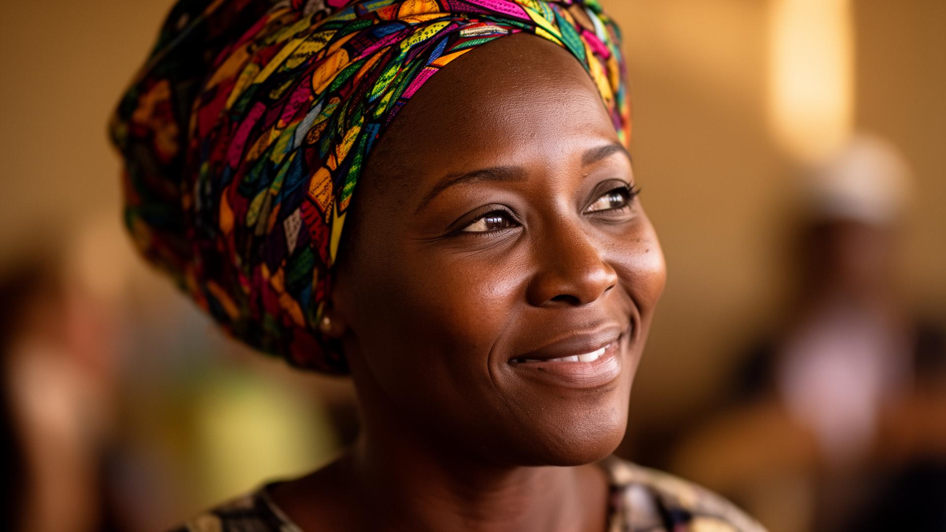 A woman smiling, supported by My Gynae